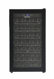 RACITOR DE VINURI HEINNER HRV-A118DRM40, 118 L, CLASA G, 40 STICLE 750 ML, DISPLAY LED, 5+1 RAFTURI METALICE CROMATE, USA REVERSIBILA NEGRU