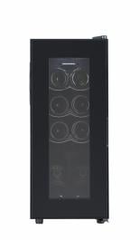 RACITOR DE VINURI HEINNER HRV-A28DRM8, 28 L, 8 STICLE 750 ML, CLASA G, DISPLAY LED, CONTROL ELECTRONIC, 3 RAFURI METALICE, USA REVERSIBILA, H 65.8 CM, NEGRU