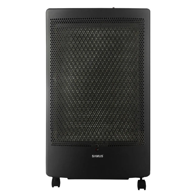 SOBĂ SAMUS RS426C, DOUĂ TREPTE DE PUTERE: 1.3 KW / 3.0 KW, APRINDERE PIEZOELECTRICĂ, ARZĂTOR CATALITIC DE CLASĂ SUPERIOARĂ, BUTELIE DE GAZ DE PÂNĂ LA 13 KG, TIP DE GAZ: GPL / BUTAN / PROPAN, NEGRU Samus