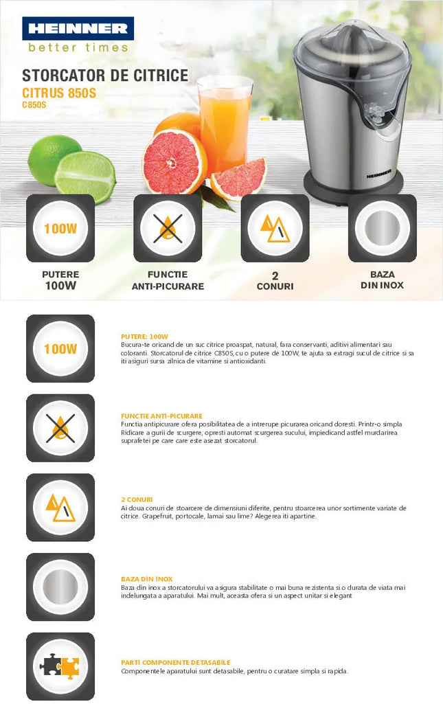 STORCATOR DE CITRICE HEINNER CITRUS 850S Heinner