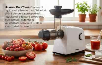 Masina de pasat rosii HEINNER HTG-LK13WH, 1340 W, 34kg/H, Reverse Alb