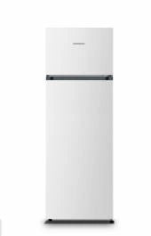 Frigider cu 2 uși Heinner HF-HS243E++ – 243 L, LED, termostat ajustabil, H 161 cm, clasa E, alb