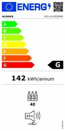Răcitor de vinuri Heinner HRV-A118DRM40 – 118 L, 40 sticle, display LED, 5+1 rafturi metalice, uși reversibile, negru