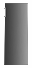 Frigider cu o usa Heinner HF-HM242XE++, 242 l, Clasa E, Control electronic cu termostat ajustabil , Lumina LED, Patru rafturi din sticla, Compartiment fructe si legume, H 143 cm, Aspect Inox