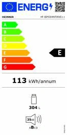 Frigider cu o Usa Incorporabil Heinner HF-BIM304NFINVE++, No Frost, 304 L, Clasa E, Compresor Inverter, Control Electronic, Funcție Super Racire, Lumina Led