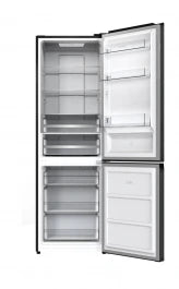 Combina frigorifica Heinner HCNF-HM400DINVDGE++, 400 l, Clasa E, No frost, Compresor Dual Inverter, Extraspace, Display LED touch, Control electronic, Functie vacanta, Super congelare, Lumina LED, H 186 cm, Gri Antracit texturat