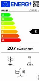 Frigider cu 2 uși Heinner HF-M294SE++ – 294 L, LED, uși reversibile, clasa E, argintiu