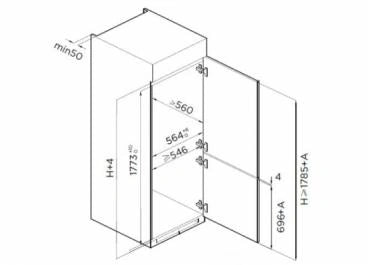 Combină Frigorifică BUILT-IN Heinner HC-BIM271INVE++, 271 L, Clasa E, Compresor Inverter, Display cu Leduri (în Interior), Funcție Super Răcire/super Congelare, Compartiment Fructe și Legume, Lumină L