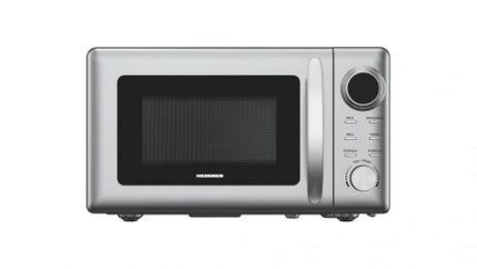 Cuptor cu microunde Heinner HMW-2060SL, 20 l, 700W, 5 trepte de putere, 8 programe de gatit automate, Control digital, Timer, Timp maxim de gatire 60 min, Functie decongelare, Semnal sonor la finalizarea programului, Blocare acces copii, Argintiu