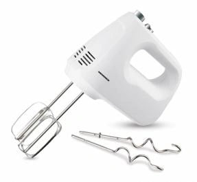 Mixer de mână Heinner White Blossom HM-250WHSL – 250 W, 6 viteze + turbo, teluri și cârlige inox, alb/argintiu
