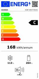 Combină Frigorifică Heinner HCNF-HM377INVXC, 377 L, No Frost, Clasa C, Compresor Inverter, Display Touch, Compartiment Fructe și Legume cu Control Umiditate, Lumină Led, Inox