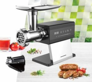 Mașină de tocat Heinner Prestigechop HMG-DTSS2500 – 2500 W, motor DC, angrenaj planetar 6 roți, 2.5 kg/min, inox