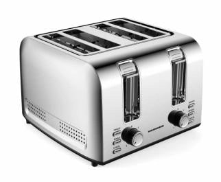 Prajitor de Paine Heinner HTP-4S1500SS, 1500W, Capacitate 4 Felii, 7 Niveluri de Rumenire, Funcții: Reincalzire, Decongelare, Anulare, Carcasa Inox
