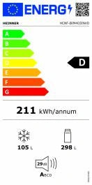 Combină Frigorifica Built in Heinner HCNF-BIM403INVD, 403 L, No Frost, Clasa D, Compresor Inverter, Display, Funcție Super Racire/congelare, Funcție Vacanta, Lumina Led, Alarma Usa Deschisa, Alb