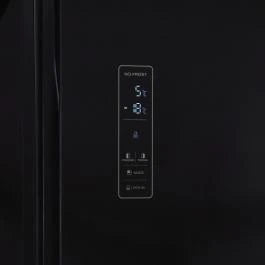 Side By Side Heinner HSBS-HM422NFGBKE++, 442 L, No Frost, Clasa E, Display, Smart, H 176.5 Cm, Sticla Neagra
