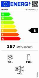 Frigider cu doua usi Heinner HF-HM248INVE++, 248 l, Clasa E, Compresor Inverter, Control mecanic cu termostat ajustabil, Lumina LED, H 165.5 cm, Alb