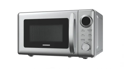 Cuptor cu microunde Heinner HMW-2060SL, 20 l, 700W, 5 trepte de putere, 8 programe de gatit automate, Control digital, Timer, Timp maxim de gatire 60 min, Functie decongelare, Semnal sonor la finalizarea programului, Blocare acces copii, Argintiu