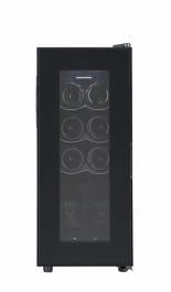 Răcitor de vinuri Heinner HRV-A28DRM8 – 28 L, 8 sticle, display LED, 3 rafturi metalice, uși reversibile, negru