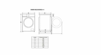 Mașină de Spălat Rufe Heinner HWM-M1014IVKA+++, 10KG, 1400RPM, Clasa A, Motor Inverter, 14 Programe, Alb