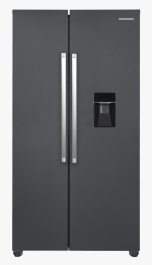 Side by Side HEINNER HSBS-HM529NFINVDGWDE++, No Frost, 529 L, Clasa E, Dozator apa, Gri antracit texturat