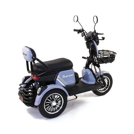 TRICICLU ELECTRIC ROTAKT SENIOR MOTOR 1000W VITEZÄ 25 KM/H AUTONOMIE 62 KM BATERIE PLUMB-ACID 60V 20AH GREUTATE MAXIMÄ 187 KG Rotakt